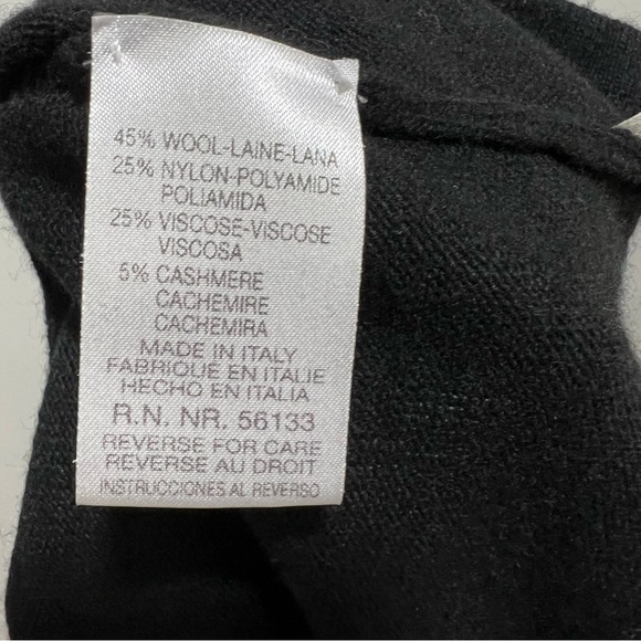 New Paolo Valenzi Women’s Wool & Cashmere Sweater  Mock Neck Size L Black - Picture 8 of 8